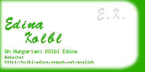 edina kolbl business card